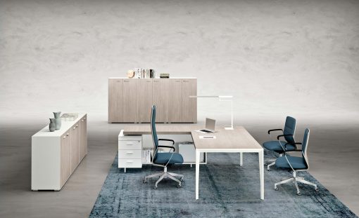 aménagement bureau de direction - avec fauteuil de direction - fauteuil visiteur - rangements - osmoz mobilier & aménagement de bureau