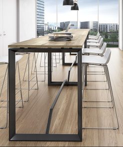 aménagement espace de travail collaboratif - table haute - chaise haute - osmoz mobilier & aménagement de bureau