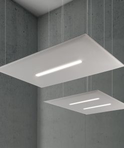 Panneau acoustique suspendu pour plafond avec lumières LED intégrées - osmoz-mobilier.com
