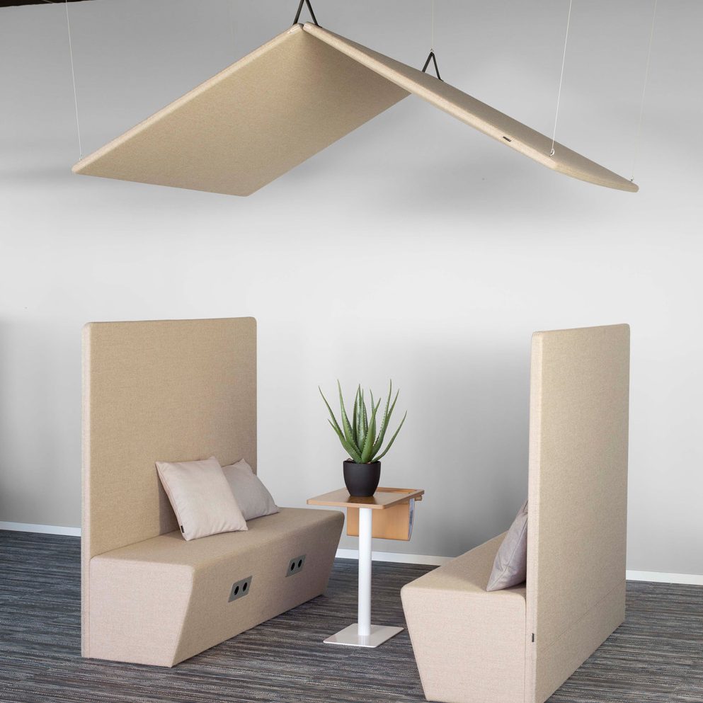 Acoustique plafond suspendu tissu en forme de toit